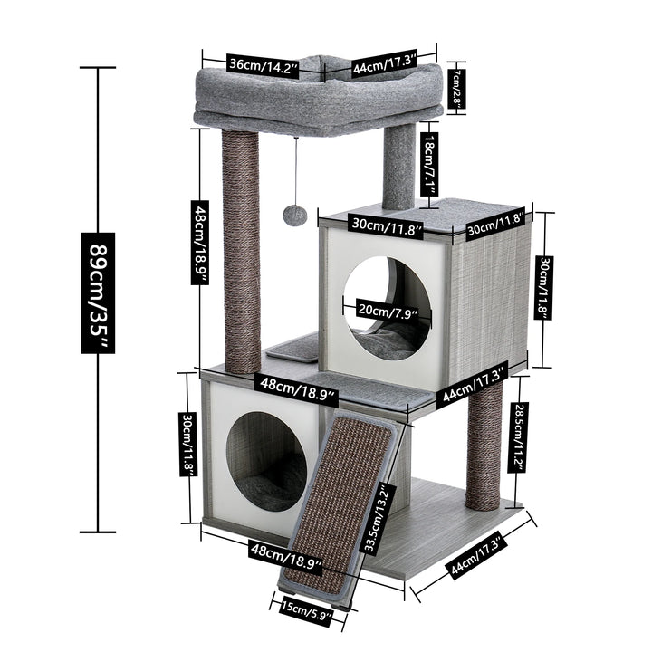 Designer cat tree 89 cm – Elegance and comfort for small spaces