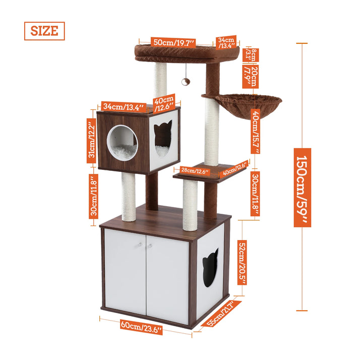 Designer cat tree 89 cm – Elegance and comfort for small spaces