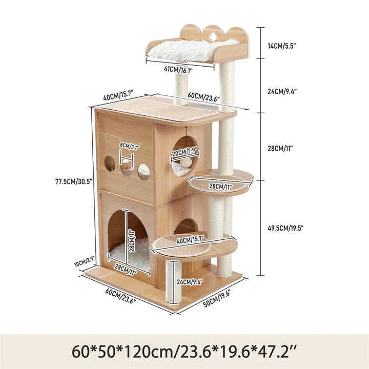 Designer cat tree 89 cm – Elegance and comfort for small spaces
