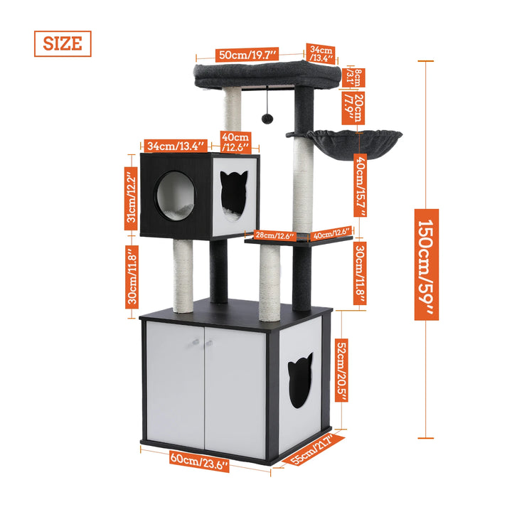 Designer cat tree 89 cm – Elegance and comfort for small spaces