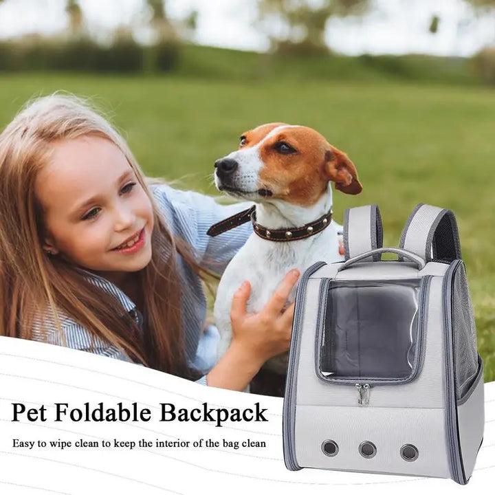 Foldable carrier bag for dogs and cats, secure and lightweight cocoon