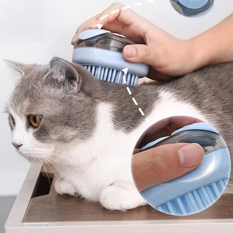 Dog and cat bath brush: soft coat, relaxing massage