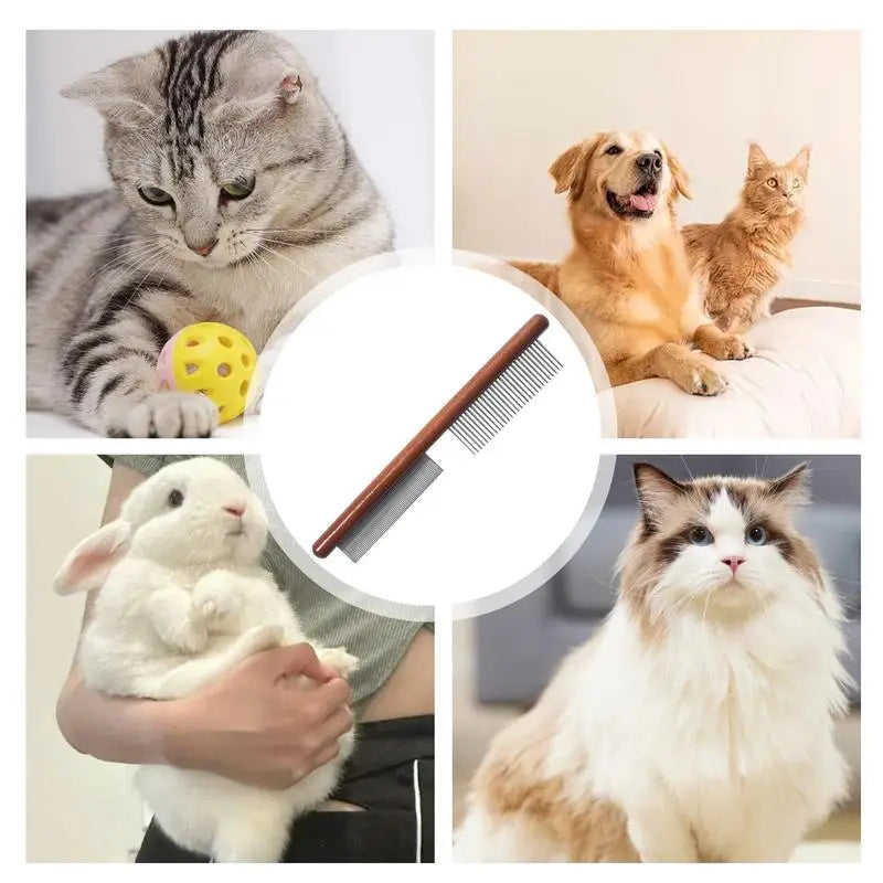 Wooden flea comb for dogs and cats for soothing care