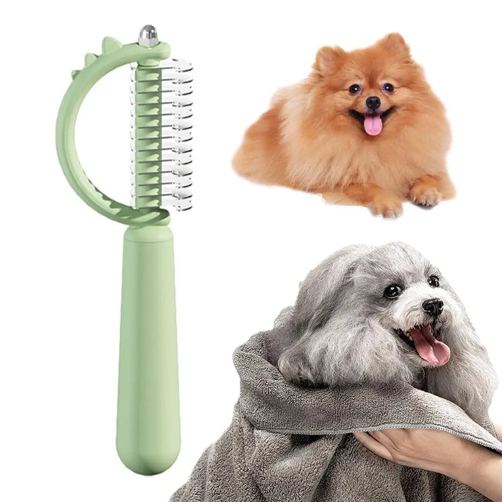 Double-sided anti-shedding and smoothing dog and cat comb