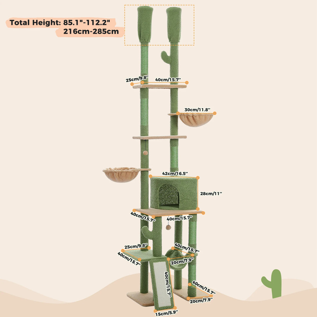 The Cactus Cat Tree – 5 Levels, Hammock &amp; Amazing Style
