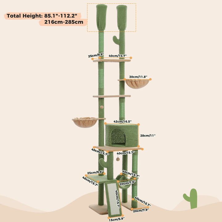 The Cactus Cat Tree – 5 Levels, Hammock &amp; Amazing Style