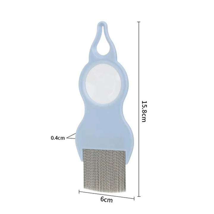 Cat comb with built-in magnifying glass: see better, love more