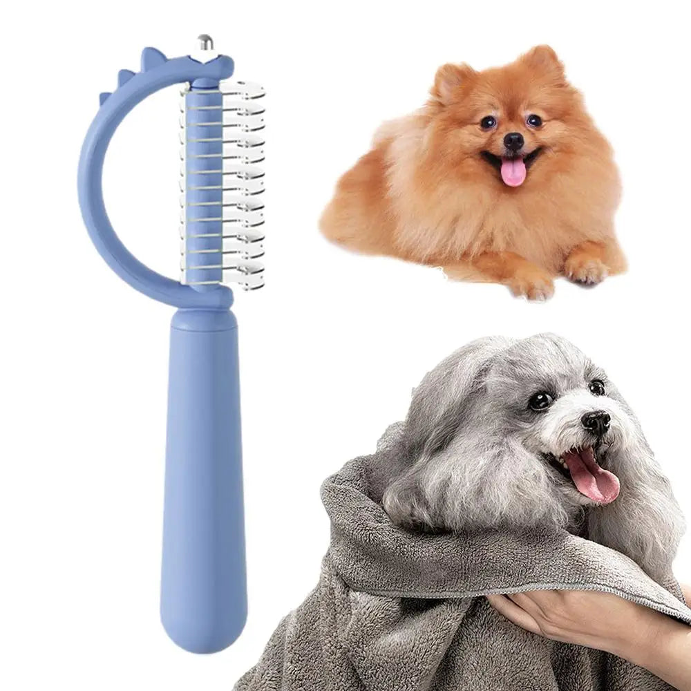Double-sided anti-shedding and smoothing dog and cat comb