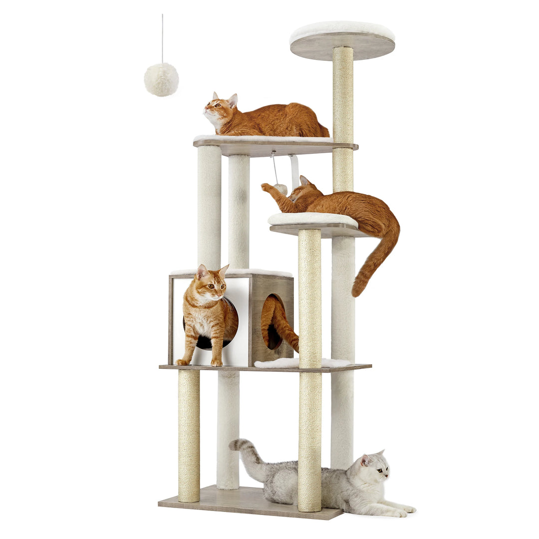 Cat tree 165 cm – Elegant vertical refuge for demanding cats