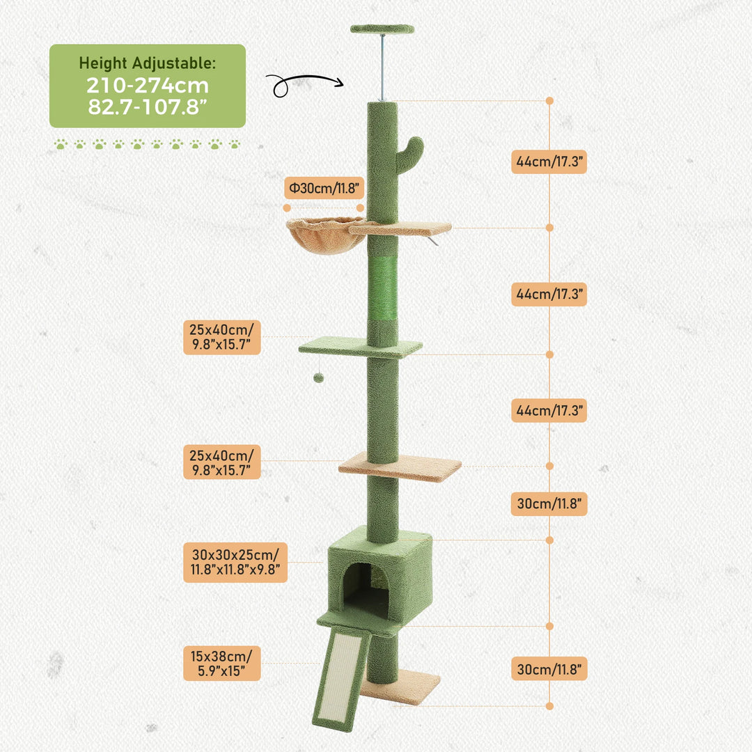 Adjustable Floor-to-Ceiling Cat Tree – Secure Vertical Space