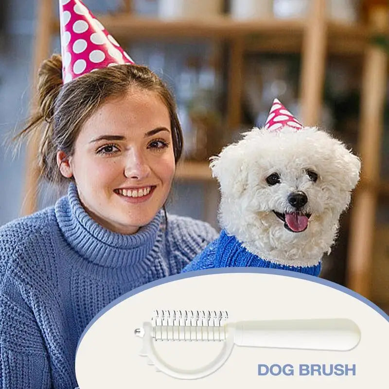 Double-sided anti-shedding and smoothing dog and cat comb