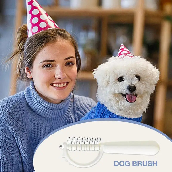 Double-sided anti-shedding and smoothing dog and cat comb