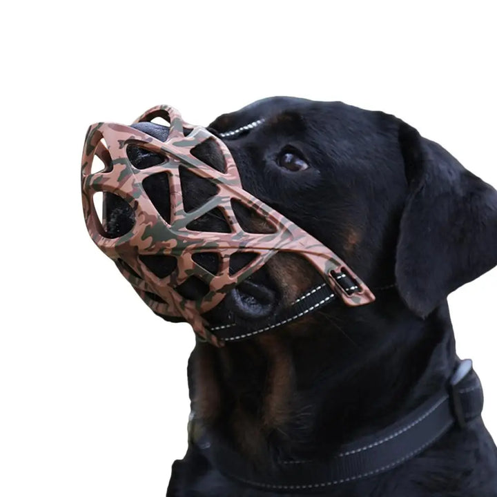 Openwork muzzle for large dogs, comfort and control