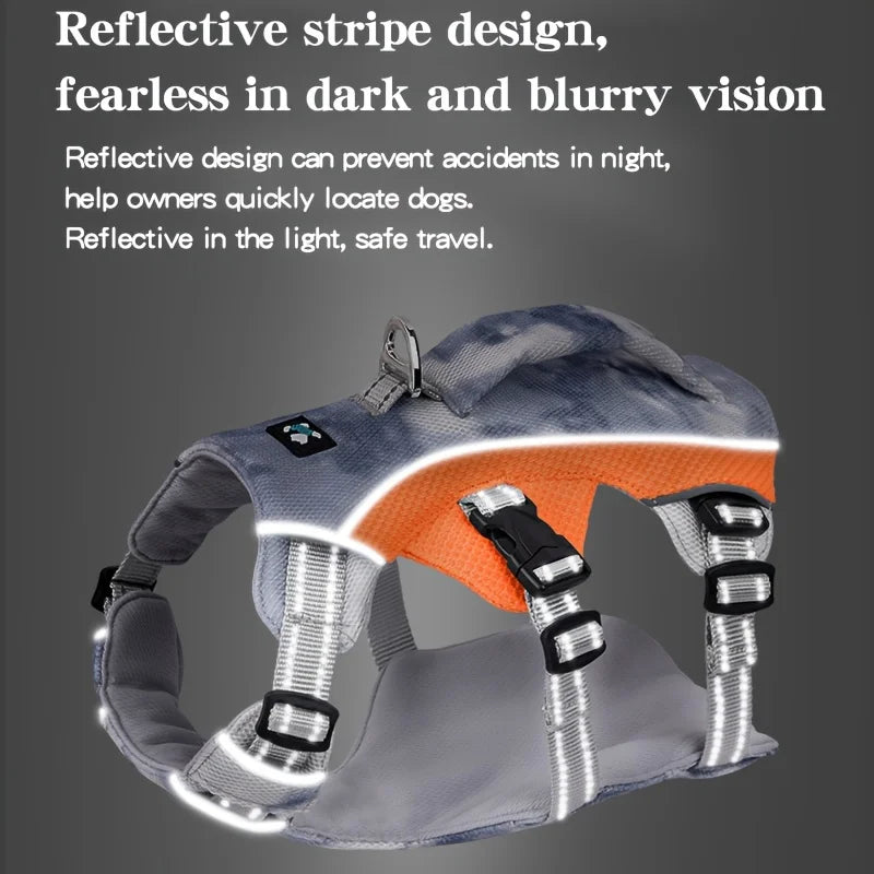 Cooling dog harness: soft anti-pull &amp; continuous freshness