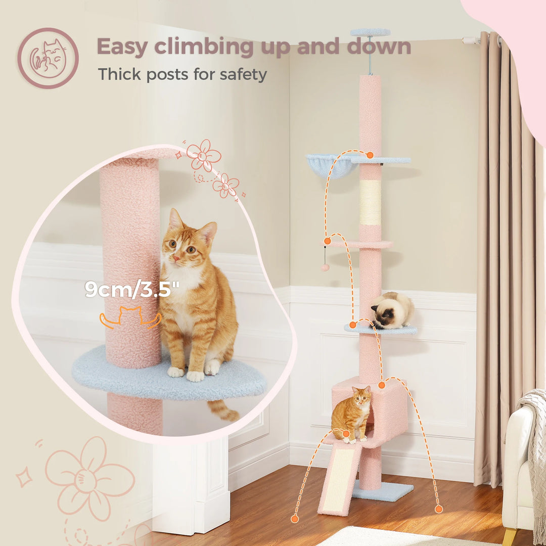 Adjustable Floor-to-Ceiling Cat Tree – Secure Vertical Space