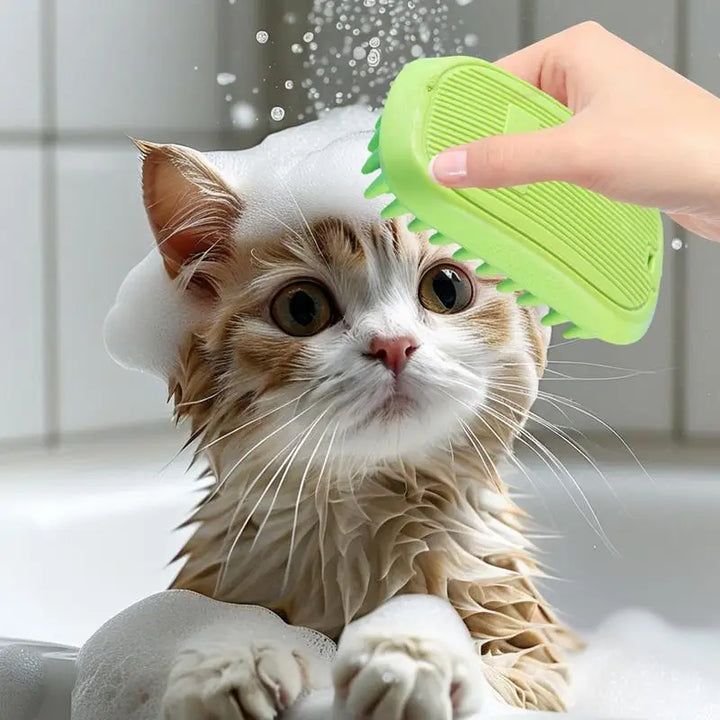 Non-slip dog bath brush: relaxing massage &amp; secure grip