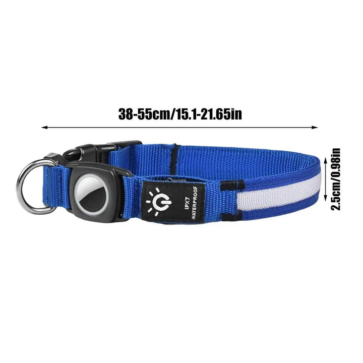 AirTag light-up dog collar: visible, locatable, reassuring day and night