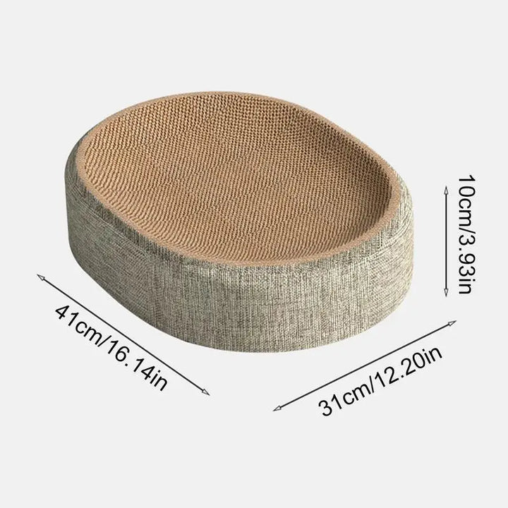 Oval cat scratching post: an anti-stress cocoon that saves your sofa