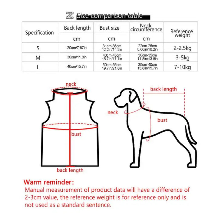 Elegant 4-legged turtleneck coat for small dogs