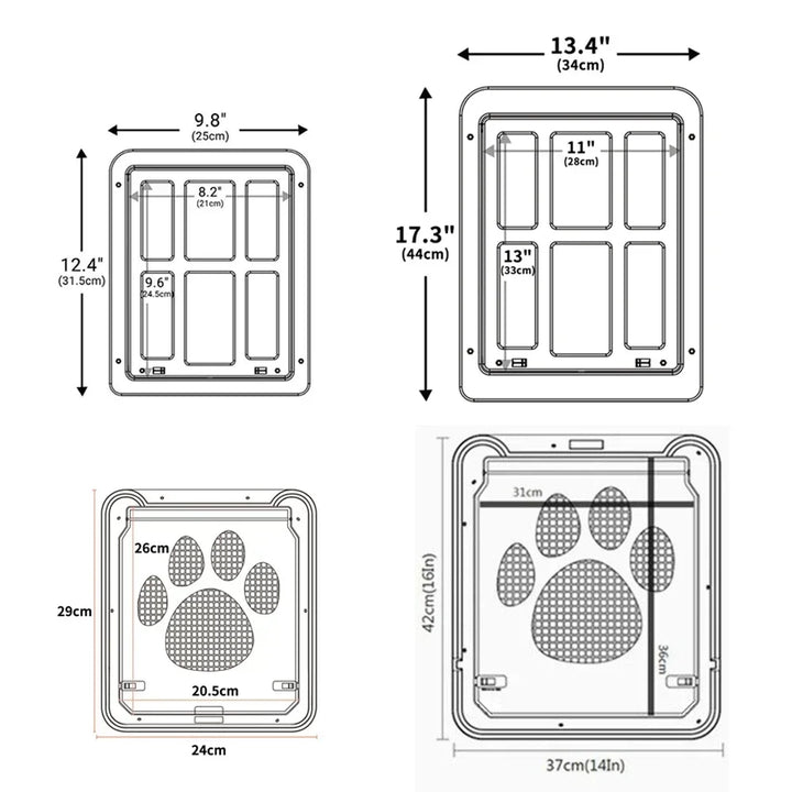 Screen door for cats and dogs, free access without noise