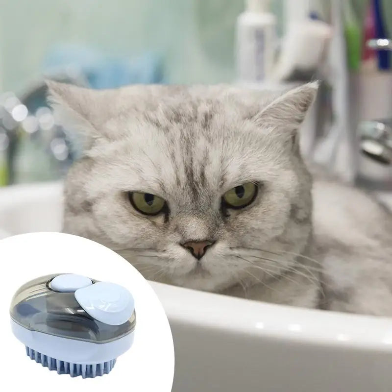 Dog and cat bath brush: soft coat, relaxing massage