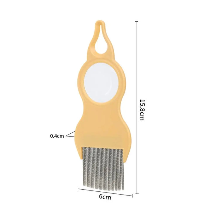 Cat comb with built-in magnifying glass: see better, love more