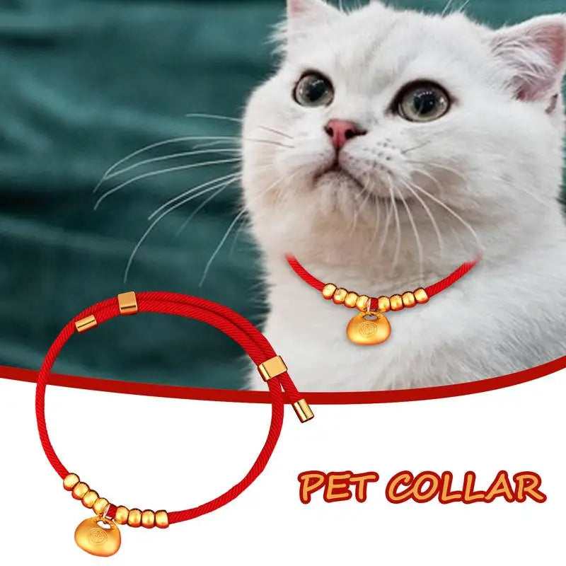 New Year's necklace for dogs and cats: gold ingot, unique keepsake, message of love