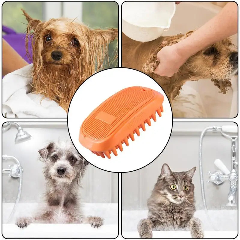 Non-slip dog bath brush: relaxing massage &amp; secure grip