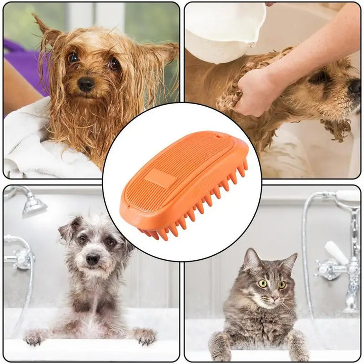 Non-slip dog bath brush: relaxing massage &amp; secure grip