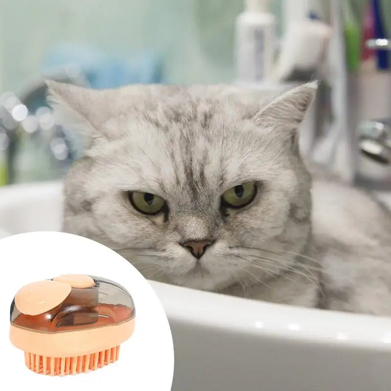Dog and cat bath brush: soft coat, relaxing massage