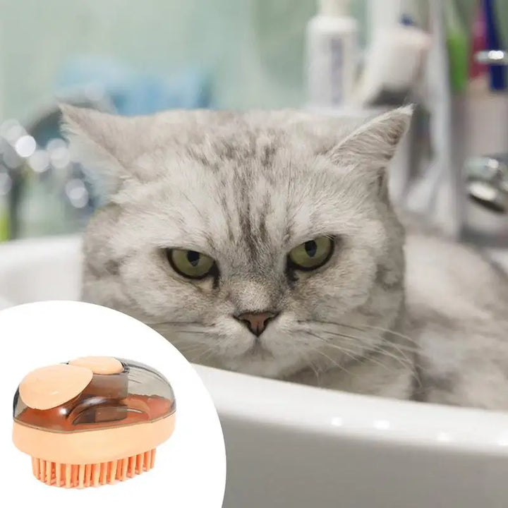 Dog and cat bath brush: soft coat, relaxing massage