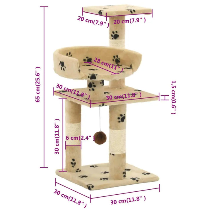 Small cat tree 65 cm – A soft and sturdy cocoon for a small space