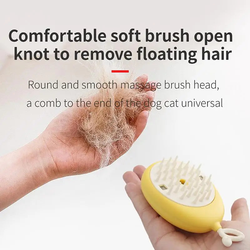 Soft dog and cat bath brush with integrated shampoo dispenser