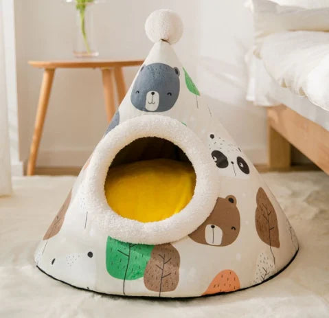 A soft winter shelter, designed for cats and small dogs