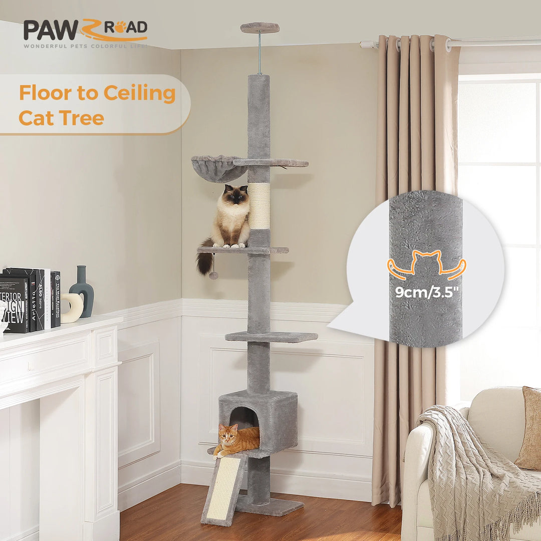 Adjustable Floor-to-Ceiling Cat Tree – Secure Vertical Space