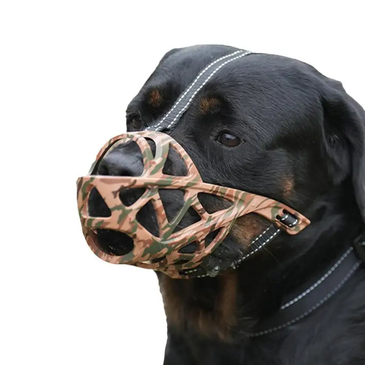 Openwork muzzle for large dogs, comfort and control