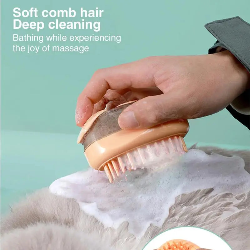 Dog and cat bath brush: soft coat, relaxing massage