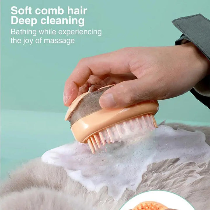Dog and cat bath brush: soft coat, relaxing massage