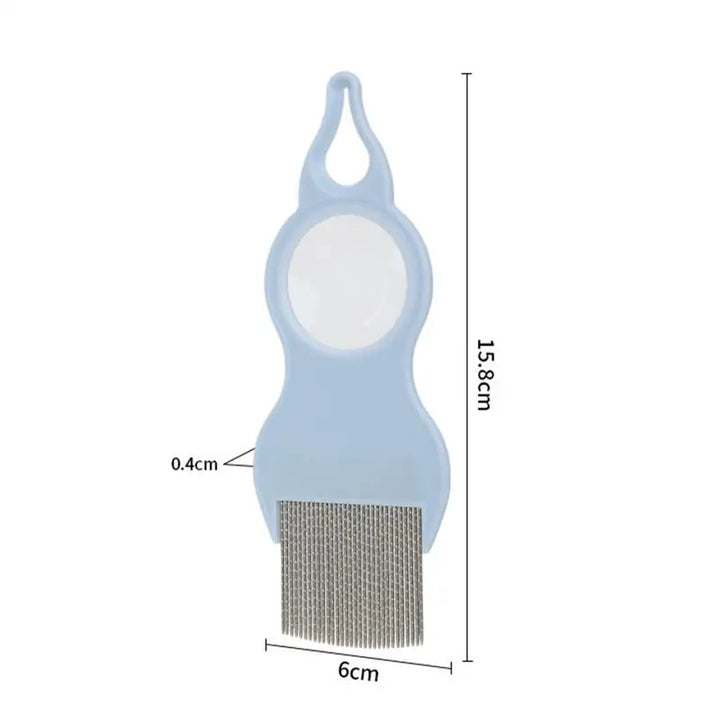 Cat comb with built-in magnifying glass: see better, love more