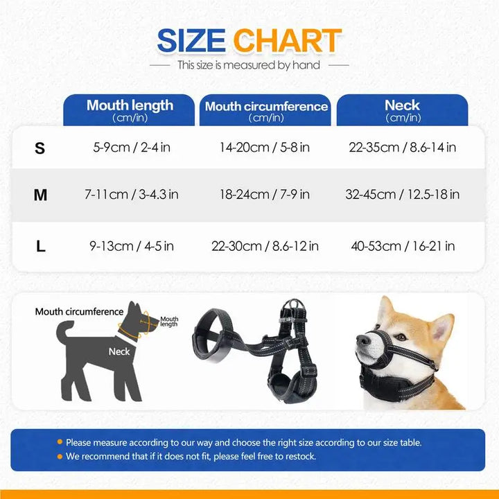 Reflective dog muzzle: nighttime safety &amp; absolute comfort