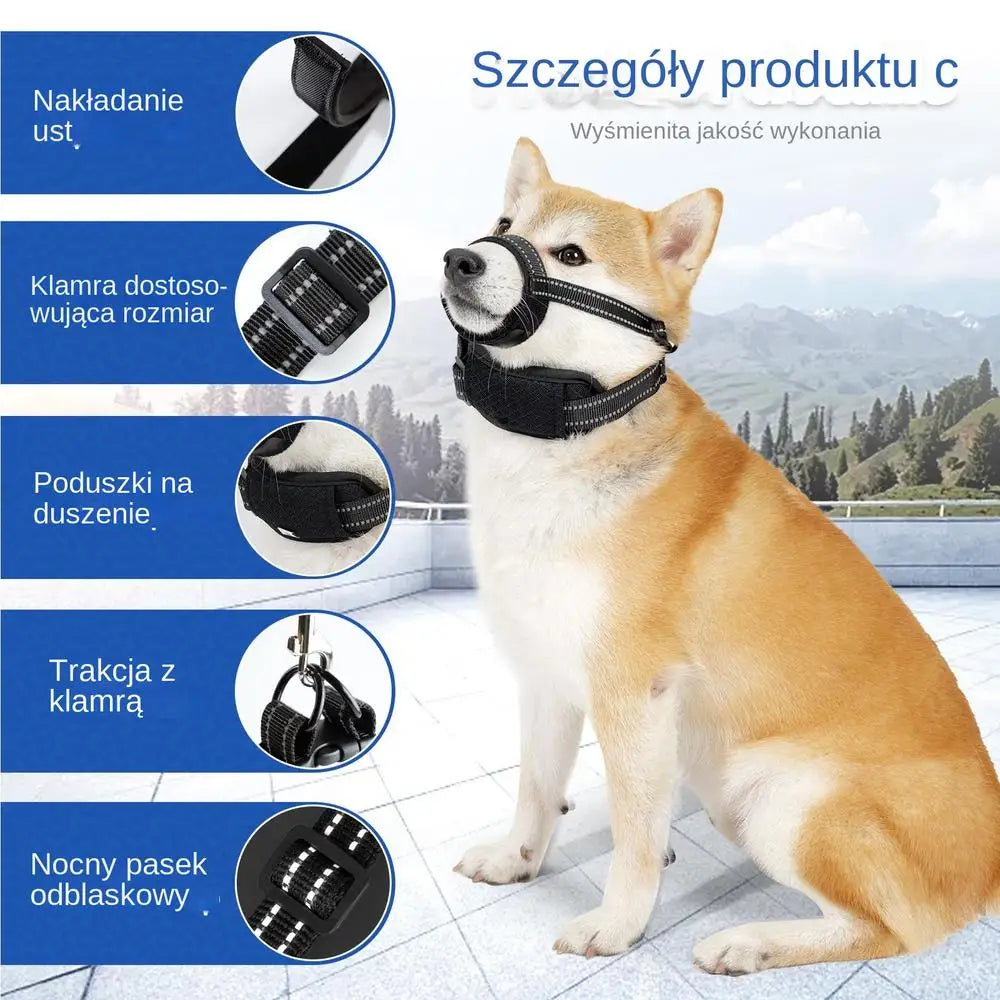 Reflective dog muzzle: nighttime safety &amp; absolute comfort