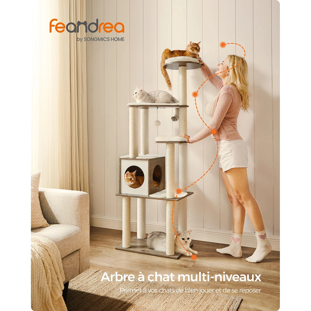 Cat tree 165 cm – Elegant vertical refuge for demanding cats