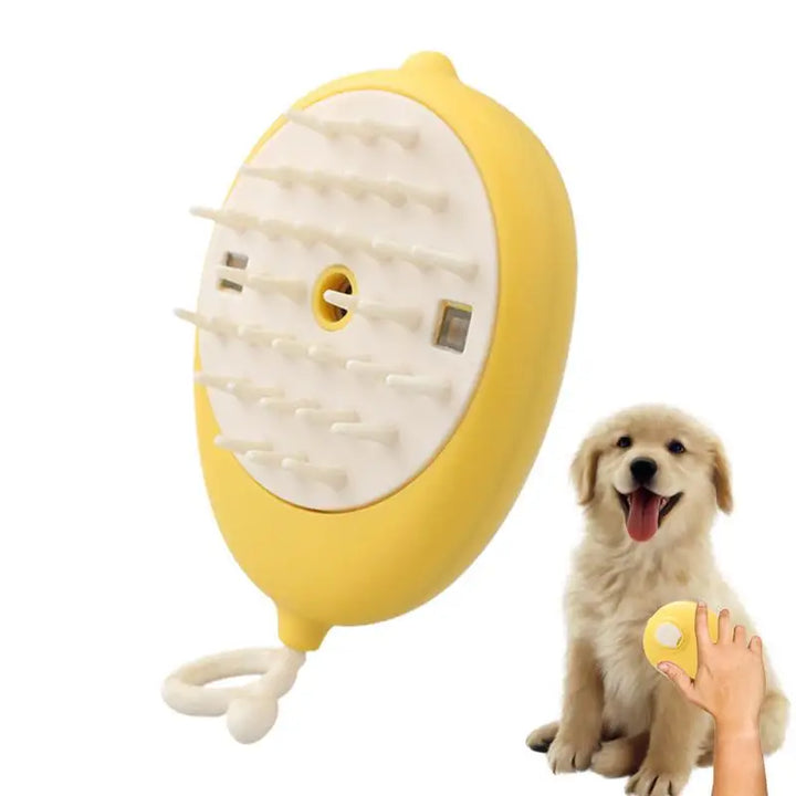 Soft dog and cat bath brush with integrated shampoo dispenser
