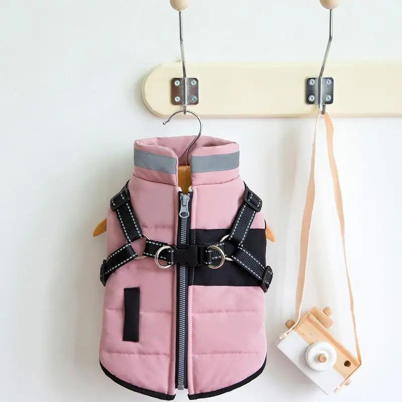 Stylish lined waterproof dog coat