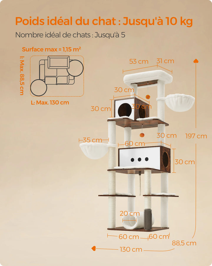 Cat tree 197 cm – A stable haven for several cats