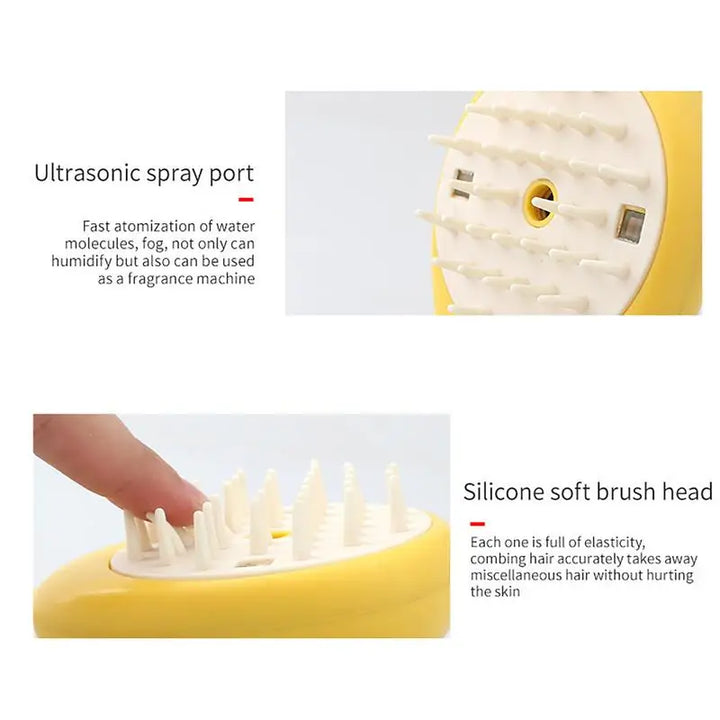 Soft dog and cat bath brush with integrated shampoo dispenser