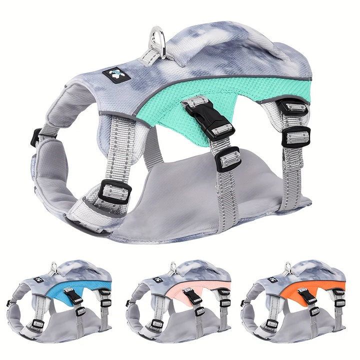 Cooling dog harness: soft anti-pull &amp; continuous freshness