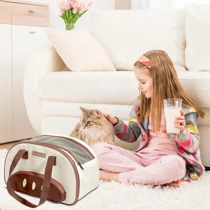 Cabin-sized cat and dog carrier for stylish and tender outings