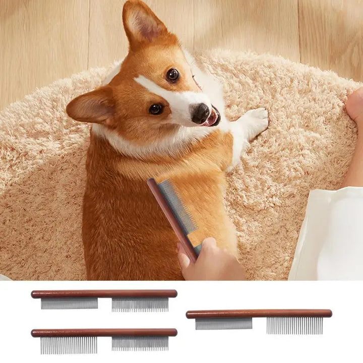 Wooden flea comb for dogs and cats for soothing care