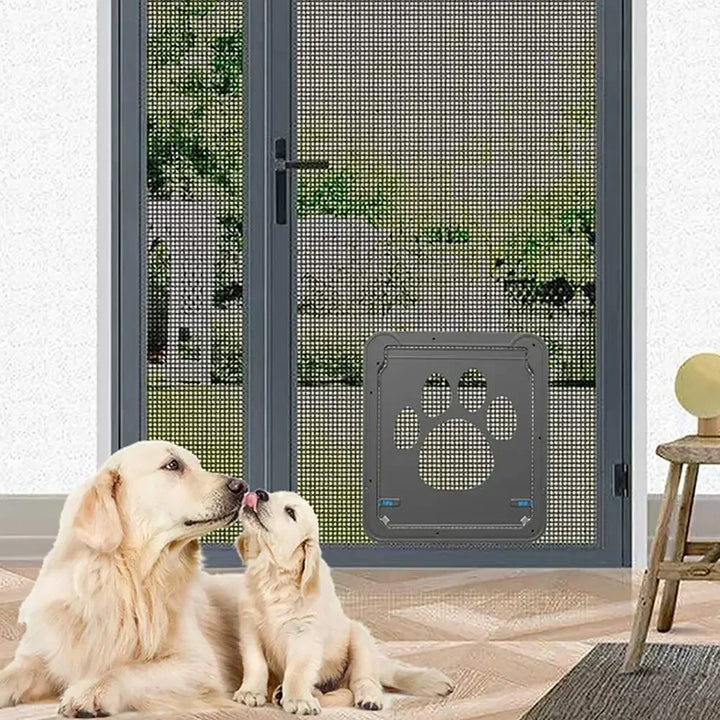 Screen door for cats and dogs, free access without noise